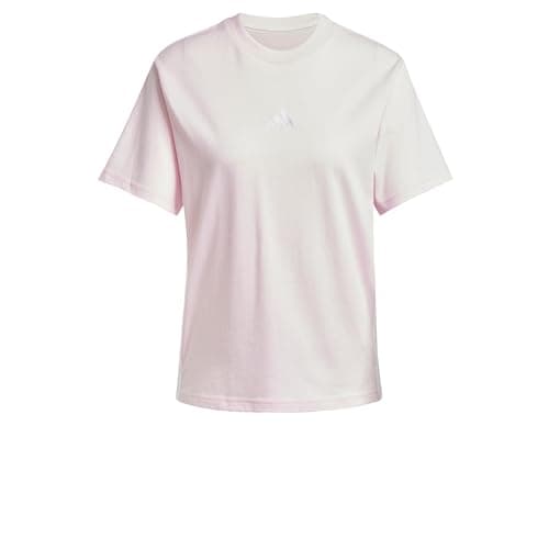 Image of adidas Women's Essentials 3-Stripes Cotton T-Shirt, Clear Pink/White, L