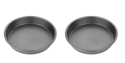 Image of Chef Aid Non-Stick Round Cake Tins, Set of 2 Fixed Base Baking Pans, Durable Carbon Steel, Easy Clean, Ideal for Sponge Cakes, Cheesecakes and Desserts, Grey
