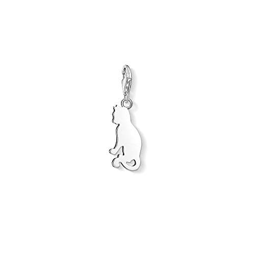 Image of Thomas Sabo Women Charm Pendant Cat Charm Club 925 Sterling Silver 1337-001-12