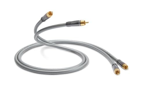 Image of QED Performance Audio 40i 3m RCA Stereo Audio Cable for Connecting 2 Phono Connectors to 2 Phones with Solid Complementary Conductor Technology and Anamate RCA Connectors - Black