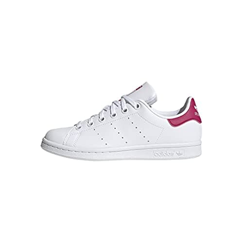 Image of adidas Originals unisex adult Stan Smith Sneaker, White/White/Bold Pink, 6.5 Big Kid US