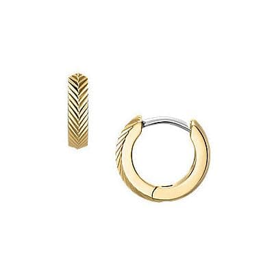 Image of Fossil Women's Gold tone stainless Steel with hoop closure Earrings
