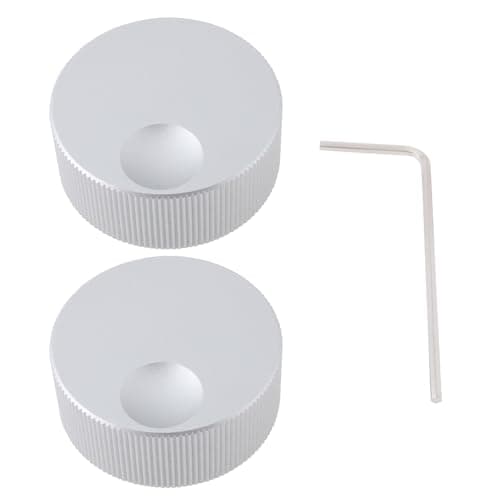 Image of SG Store 2Pcs 32x13mm Volume Control Switch Knob Rotary Control Tuning Knob Solid Aluminum with Wrench Suitable for 6mm Hole Potentiometer (Silver)