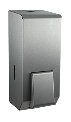 Image of Brushed stainless steel wall mounted liquid soap dispenser 1000 ml