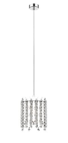 Image of Impex Belize 1 Light Chrome Crystal Pendant Ceiling Light