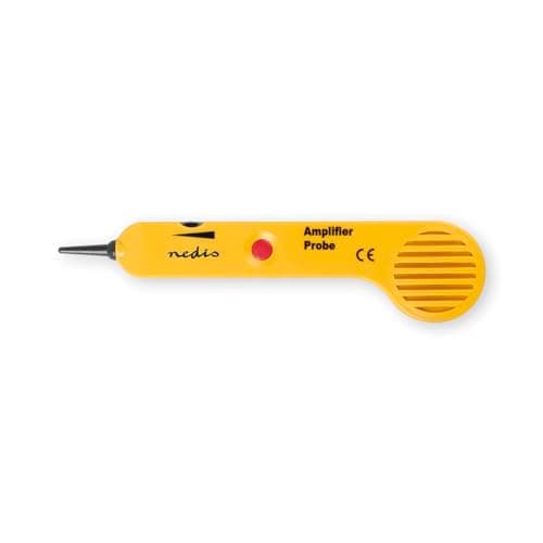 Image of Nedis PC and Multimedia Cable Tester, Tone Generator with Amplifier Probe for Tracing Wires, Includes Headphone Jack, LED Indicator and Volume Control, Battery Powered – Yellow