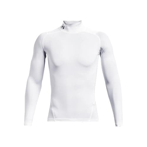 Image of Under Armour UA HG Armour Comp Mock LS - Long Sleeve - Tops - White/Black - Size: LG