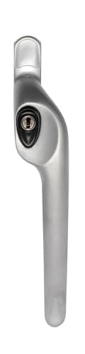 Image of ERA Maxim Offset Locking Window Handle Right Hand Satin Chrome | PVC Windows Handle Replacement | Black Button Black Windows Handle with Key…
