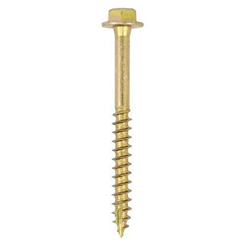 Image of TIMCO Advanced Coach Screw | Hex Flange Head | Slash Point | Yellow | 10.0 x 40 | Box of 50 (1040SCSY)