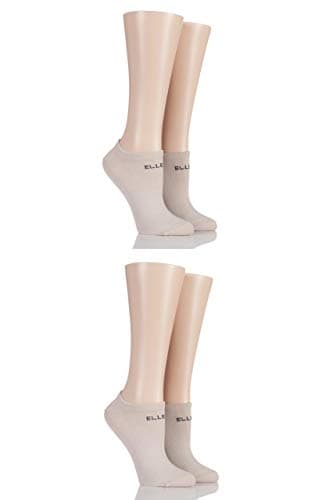 Image of ELLE Ladies Bamboo No Show Socks Pack of 4 Neutral 4-8