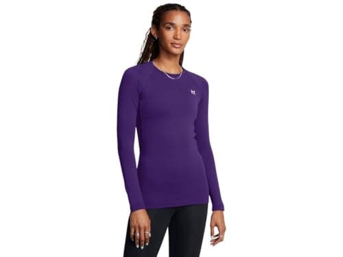 Image of Under Armour Women's Authentics Long Sleeve Crew Neck T-Shirt, (501) Purple / / White, XXL