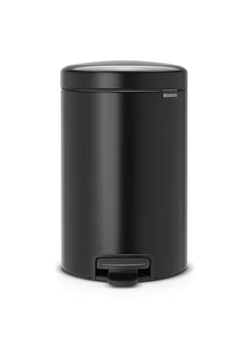Image of Brabantia 113741 Pedal Bin Newicon with plastic inner Bucket, Matt Black - 12 L