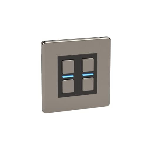 Image of Lightwave LP22MK2 Smart Dimmer with Energy Monitoring, 2 Gang, Stainless Steel - Works with Alexa, Google Assistant, HomeKit. iOS & Android Compatible