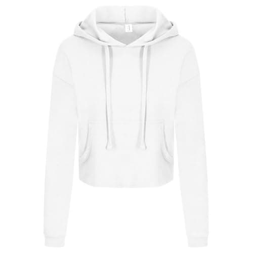 Image of AWDis Just Hoods JH016 Ladies Cropped Hoodie - Arctic White - M