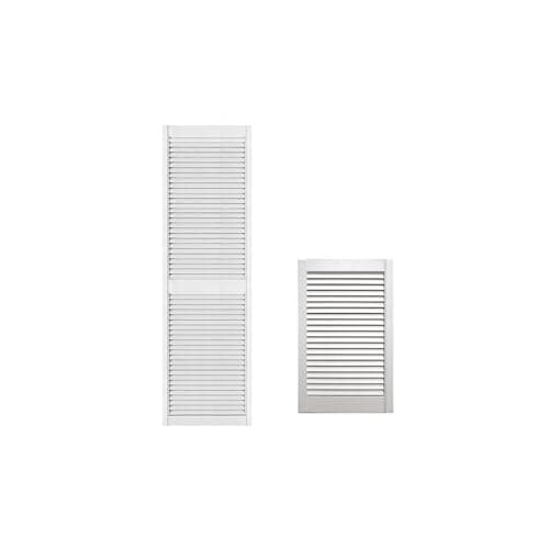 Image of Double Coated White Louvre Door -Interior Louvered Wooden Door -Extra Smooth, Sanded, Polished -Ready to Use- Cupboard Doors, Wardrobe Doors D.I.Y –Various Sizes