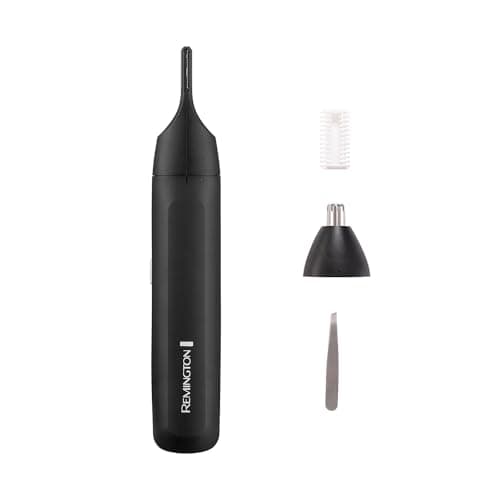Image of Remington Detail Kit for Men (Trimmer for Eyebrows and Fine Detailing, Rotary Trimmer for Nose and Ear, Comb Tweezers, Storage, Battery Operated with Battery Included) NE8000