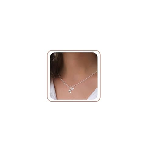Image of Aretas Womens Sterling Silver Initial Heart Necklace Gifts for Ladies Teenage Girls Personalised Name Letter K Pendant Silver Jewellery Anniversary Birthday Presents for Teen Girls 15 16 17 18