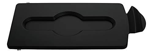 Image of Rubbermaid Commercial Products Slim Jim Recycling Station Black Closed Lid 2007892