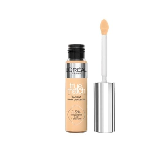 Image of L'Oréal Paris True Match Serum Concealer, Medium Coverage, Radiant Finish, With 1.5% Hyaluronic Acid and Caffeine, Neutralises Dark Circles, Smooths & Replumps Skin, 24H Hydration, 5D