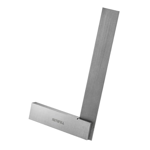 Image of Faithfull Engineers Steel Try Square 150mm (6in) – Precision Ground, Hardened Steel Blade, Accurate Marking, Measuring & Layout Tool for Metalworking & Woodworking