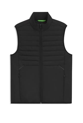Image of BOSS Mens V Urbanex Vest Water-Repellent Gilet with Decorative Reflective Accents Black