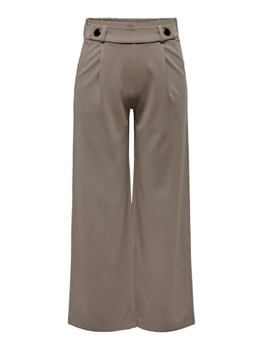 Image of JdY Women's JDYGEGGO NEW Long Pant JRS NOOS Pants, Driftwood/Detail:Black Buttons,