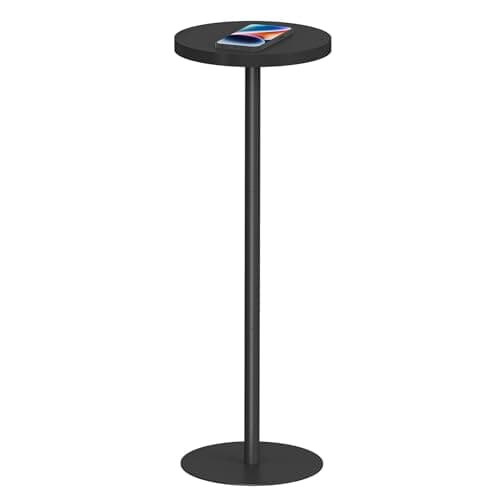 Image of TUTOTAK Tall Round Side Table, Small End Table, Drink Table, Pedestal Side Table, livingroom, Black TB01BK065EU