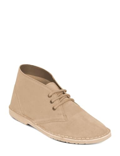 Image of Pegasus Men's Men's Classic Suede Desert Boots, Standard Fit Comfortable Casual Ankle Chukka Boot Beige 11 UK