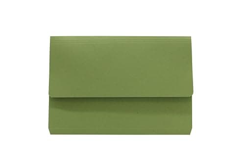 Image of Legal Filing - Ref 713704 1/2 Flap Document Wallet, Box of 50, Made from 250gsm Strong Medium Weight Recycled Manilla, Holds A4 & Foolscap Documents, 35 x 24 cm, Green