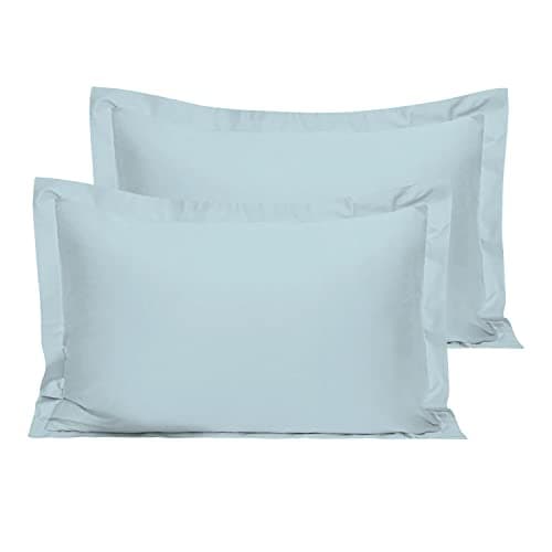 Image of Cotton Baby Blue Standard Percale Pillow Cases 2 Pack, 100% Long Staple Combed Cotton Oxford Pillow Cover, Plain Weave Oxford Pillow Case 50 x 75cm (Cooling Pillowcases) - Pizuna