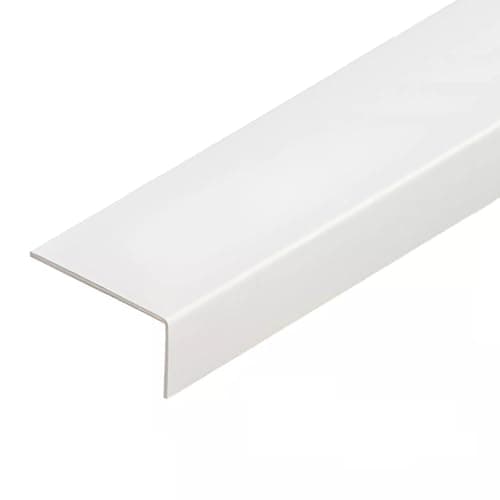 Image of Plastic Corner Trim - PVC Rigid Angle Cover Trim - 90 Degree Angle Edge -1 Metre (White, 70mm x 30mm)