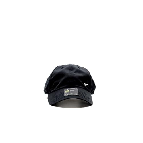 Image of NIKE Unisex Metal Swoosh H86 Adjustable Cap, Black/Metallic Silver, One Size UK