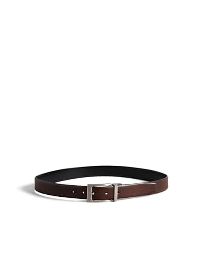 Image of Ted Baker Men's KARMER Reversible Leather Belt, Chocolate, 34
