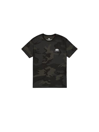 Image of Alpha Industries Basic T Small Logo Camo T-Shirt for Men Black Camo