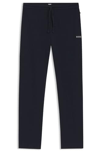Image of BOSS Mens Waffle Pants Joggers Dark Blue L
