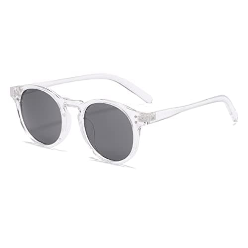 Image of Long Keeper Vintage Round Sunglasses Mens Womens Clear Frame Classic Retro Circle Round Glasses Unisex UV400 Protection