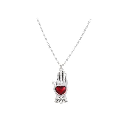 Image of IXDEAXLY Punk Red Heart Spider Y2k Star Necklace Ring Trendy Collar Chain Necklace Ring for Women Men Teen Fashion Jewelry, Zinc, No Gemstone