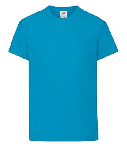 Image of Fruit of the Loom Unisex Kids Valueweight Short Sleeve T-Shirt, Blue (Azure Blue), 12-13 Years
