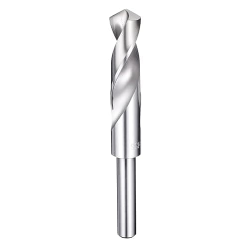 Image of sourcing map 19.5mm Drill Bit 1/2" Reduced Shank Round 4241 High Speed Steel Uncoated (Bright) 118° Standard Point for Plastic Wood Copper Aluminum Iron Medium Soft Metal