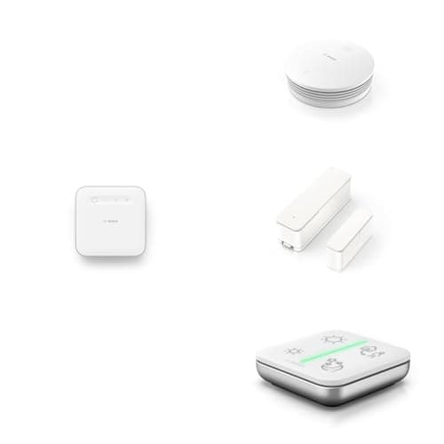 Image of Bosch Smart Home Alarm System Starter Set, 1x Controller II, 1x Smoke Alarm II, 1x Door/Window Contact II Plus, 1x Universal Switch II