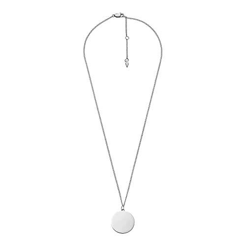 Image of Fossil Necklace for Women Drew, Length: 460mm+55mm, Width: 21.5mm, Height: 21.5mm Silver Stainless Steel Necklace, JF04384040