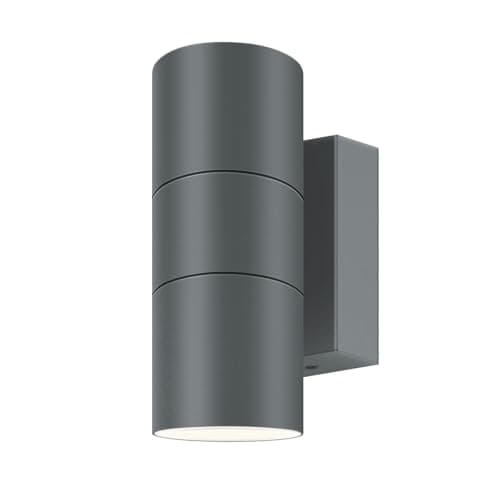 Image of Kerry Outdoor Wall Lights, IP65 Waterproof Up Down Outside Lighting Mains Powered with Push Connector, Anthracite Grey Stainless Steel Wall Sconce, External Wall Mount Lamp for Front Door (Bulb Excl.)