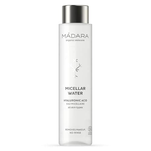 Image of MÁDARA Organic Skincare | Micellar Water - 100 ml, No-rinse cleanser, Formulated with Hyaluronic Acid, Aloe Vera juice and Extract of Peony Root, Vegan, Ecocert certified, Recyclable packaging
