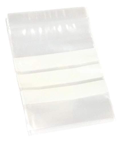 Image of 100 Write On Panel Large Grip Seal Clear Plastic Resealable Reusable Strong Zip Lock Polythene Packaging Ziplock Pouches for Jewellery, Sweets, Candy Storage (100, 10" X 14")