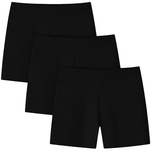 Image of Adorel Girls Shorts Cycling Short Leggings Sports Cotton Summer Pack of 3 Black 10-12 Years (Manufacturer Size 150)