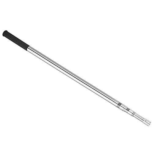 Image of PATIKIL Telescopic Fishing Net Handle, 3.2-8.2Ft Stainless Steel 3 Section Portable Handle Fishing Pole Tackle Tool for Landing Net, Silver