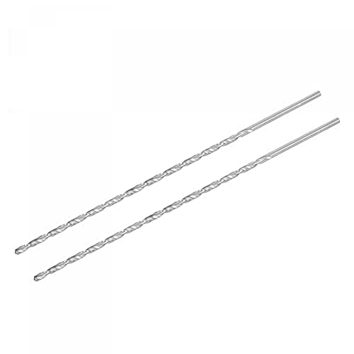 Image of sourcing map HSS(High Speed Steel) Extra Long Twist Drill Bits, 4mm Drill Diameter 200mm Length for Hardened Metal Woodwork Plastic Aluminum Alloy 2 Pcs