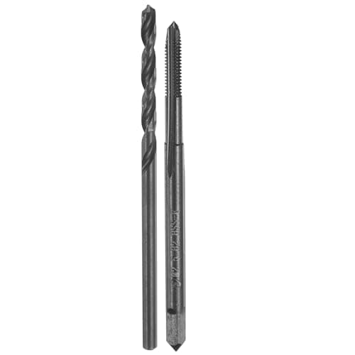 Image of sourcing map Tap and Drill Bit Set, 1pcs M2.5 x 0.45 Metric Straight Flute Thread Screw Taps & 1pcs 2.1mm Twist Drill Bits, Black Oxide HSS-6542 Tapping Threading Tool Kit