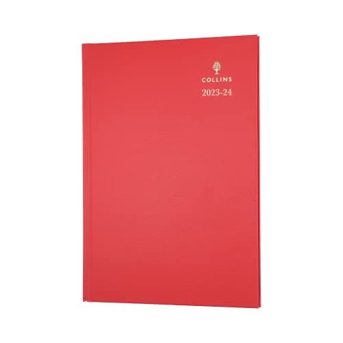 Image of Collins Debden Standard Desk Academic 2023-24 A5 Week to View Mid Year Diary Planner FSC MIX Paper School, College or University Term Journal - July 2023 to July 2024 - Red - 38M.15-2324