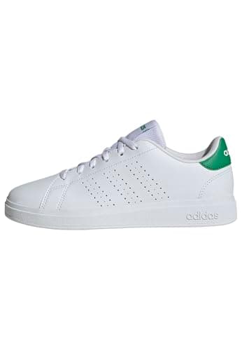 Image of adidas Unisex Kids Advantage Base 2.0 Shoes Junior, Cloud White/Cloud White/Green, 3.5 UK